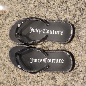 Juicy Couture black flip flops size 7